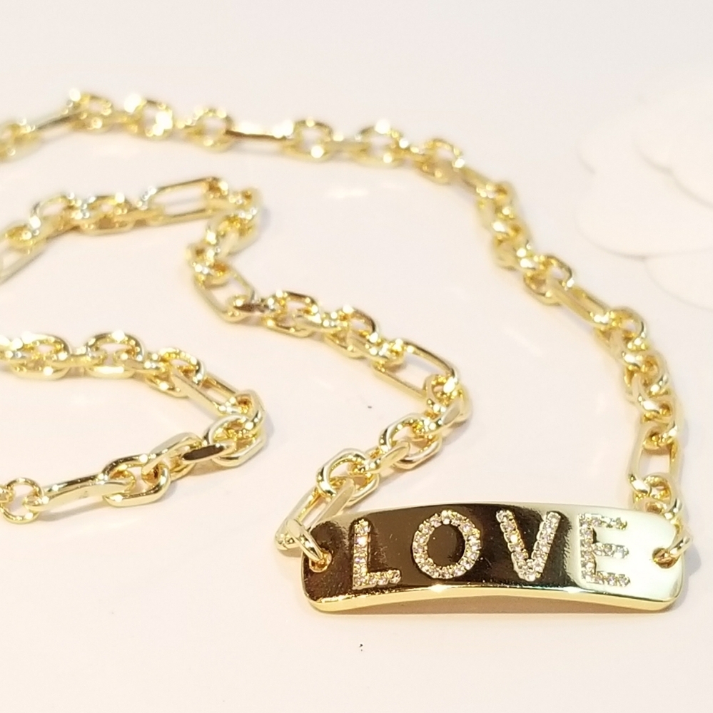 NEW Gold Love Choker Bracelet Necklace